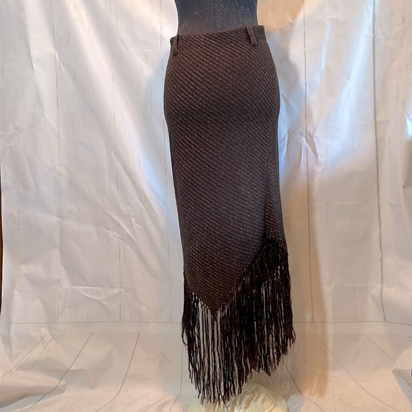 Missoni Dresses & Skirts - Gorgeous Missoni Fringed Brown Maxi Knit Skirt